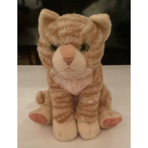 Wild Republic Orange Tabby Cat Plush Green Eyes, Pink Paws - Picture 1 of 5